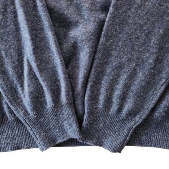 TAHARI Pure Lux 100% Cashmere Navy Blue 1/4 Zip Sweater Men's Size L Preppy - Picture 8 of 8